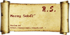 Mezey Sebő névjegykártya